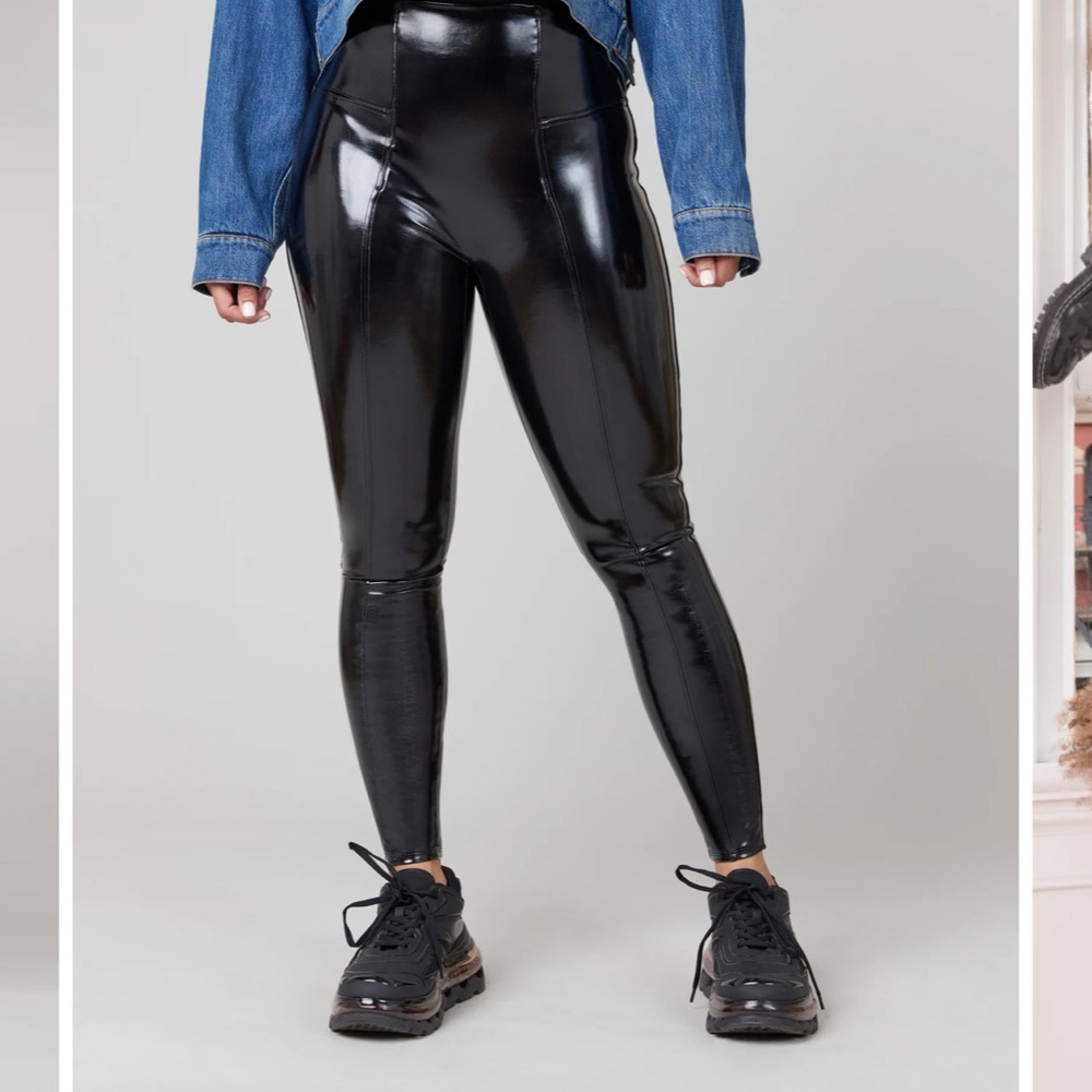 NWT SPANX Faux Patent Leather Leggings